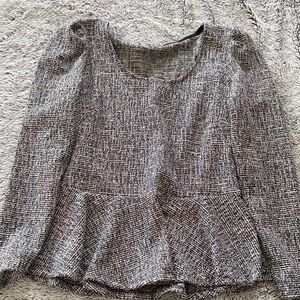 Women's Textured Peplum Tunic in Heathered Taupe